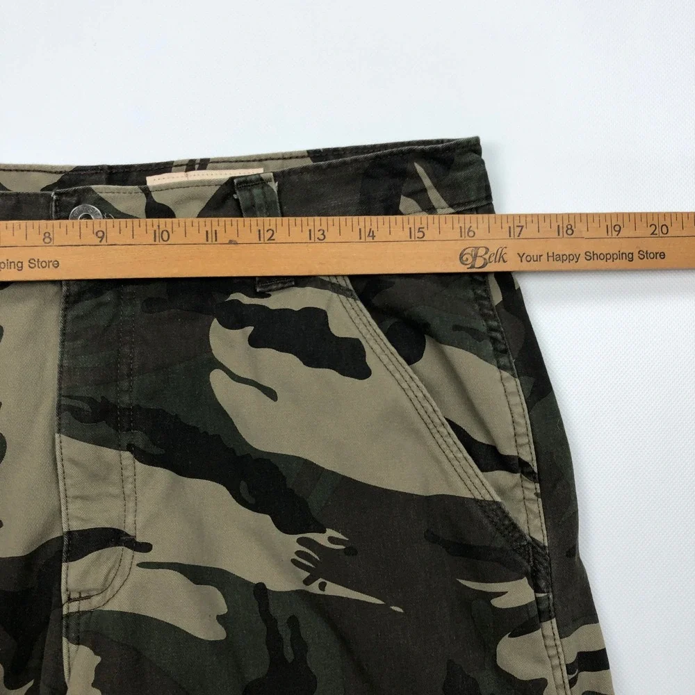 Wrangler Mens Relaxed Fit Fleece Lined Camo Cargo Pants 32x30 Green Brown